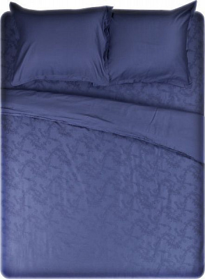 Комплект постельного белья евро темно-синий Domikus 