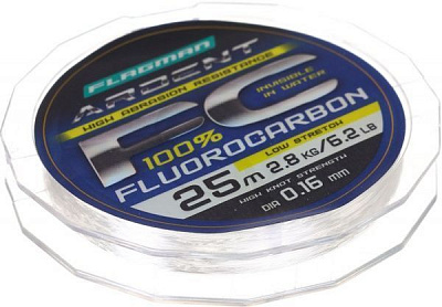 Волосінь Flagman Ardent Fluorocarbon 25м 0,16мм 2,8кг