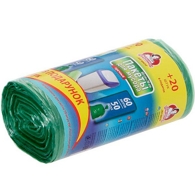 Мешки для бытового мусора Помічниця крепкие 60 л 50 шт. (4820164962749)