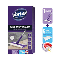Набір для прибирання для підлоги Vortex (швабра + сухі серветки 5 шт.) 22 см