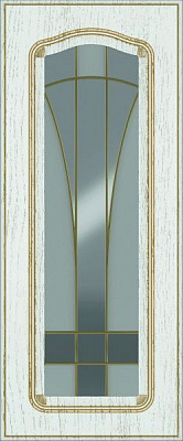 Фасад для кухні Грейд Біла текстура супермат №205 патина золото 713x296 ВТ Ріміні лівий