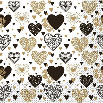 Серветки столові Silken Преміум 1 серця 33х33 см в асортименті 18 шт.