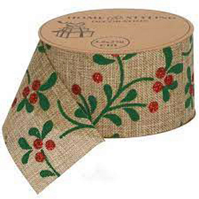 Лента новогодняя с узором 3,8 см 