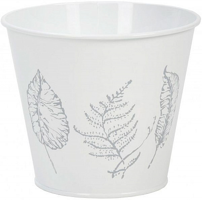 Кашпо декоративное Листья белое 2 л METID