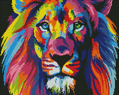 Алмазная мозаика Радужный лев 40x50 см DBS0021 Brushme 