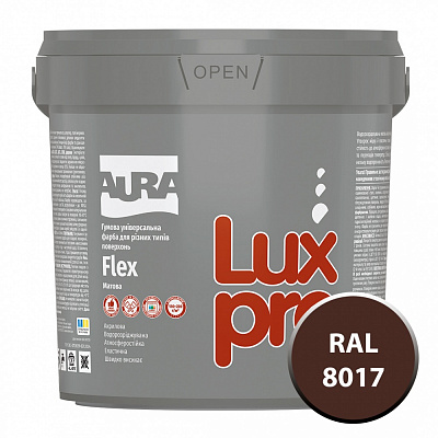 Фарба гумова гумова Aura® Luxpro Flex мат RAL 8017 шоколадно-коричневий 0,96л 1,2кг