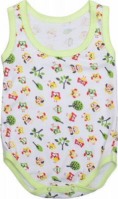 Боди детское Domtex Совята белый с салатовым 155722