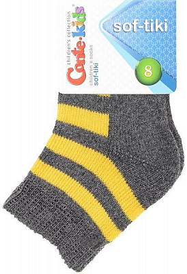 Шкарпетки Conte-Kids SOF-TIK 210 р.8 темно-сірий-жовтий