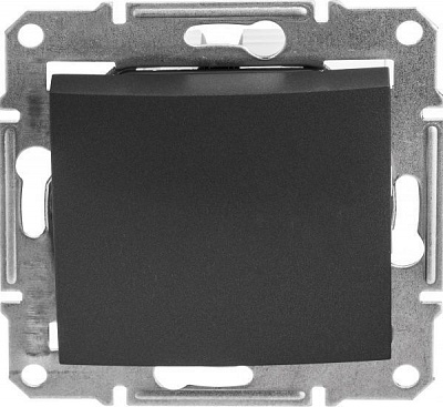 Перемикач прохідний одноклавішний Schneider Electric Sedna без підсвітки 10 А 250В IP20 графіт