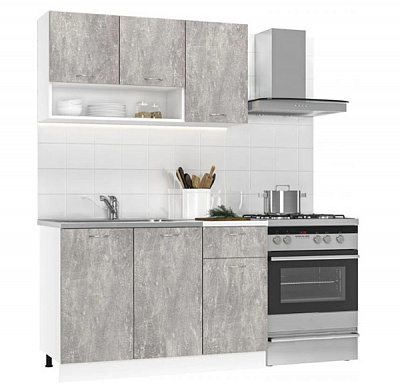 Кухня Грейд Алана ДСП 1,2м бетон/белый