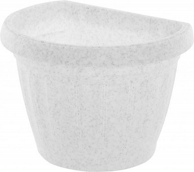 Горшок пластиковый Алеана Терра настенный фигурный 1л (113068) белый с серым 