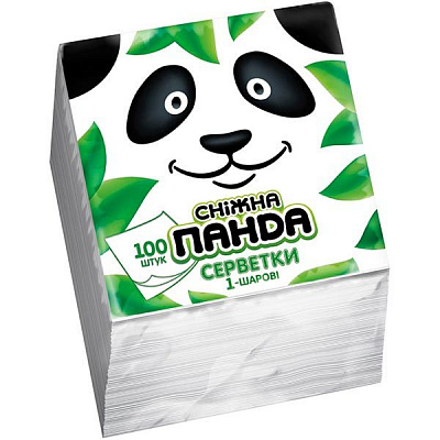 Салфетки столовые Сніжна Панда 24х24 см белые 100 шт.