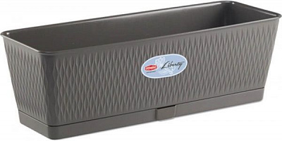Горщик пластиковий Stefanplast Liberty прямокутний 9л сірий (87508)