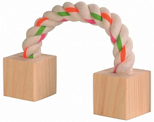 Игрушка для грызунов Trixie канат с деревянными блоками 20 см 6186