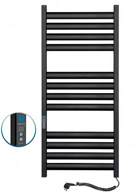 Полотенцесушитель электрический NAVIN Ellipse 500х1200 Digital правый (черный муар) 12-245152-5012