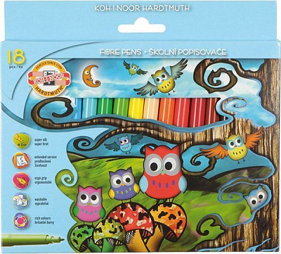Набор фломастеров Совята 18 цветов 1012СВ Koh-i-Noor