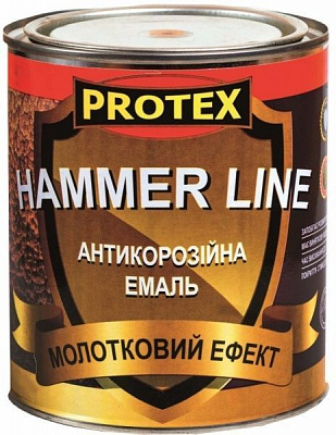 Эмаль Protex антикоррозийная молотковая Hammer Line серебристый глянец 1,95л 2кг