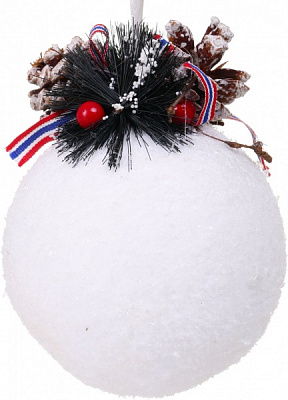 Куля новорічна з декором HF20Y1-06-12 d 120 мм білий