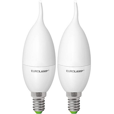 Лампа LED Eurolamp Candle on wind 6 Вт E14 3000K 2 шт
