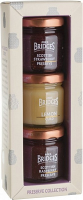 Набор подарочный джем Клубника, джем Малина и Лимонный курд 3х42г Mrs Bridges