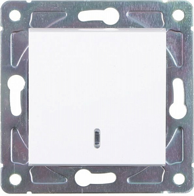 Выключатель одноклавишный HausMark Alta с подсветкой 10 А 220В белый SNG-SWP,SQ20MG1W1L-WH