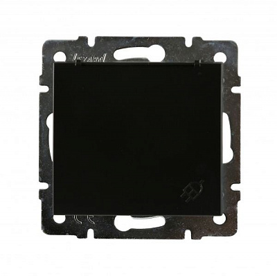 Розетка із заземленням Lezard Rain з кришкою антрацит 703-4288-123B