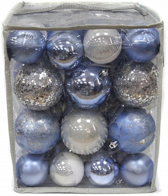Набор елочных шаров Модерн 6-8 см голубовато-серебристый 51 шт./уп. 