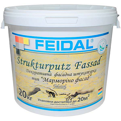 Декоративная штукатурка моделирующая Feidal Strukturputz Fassad maxi 20 кг белый