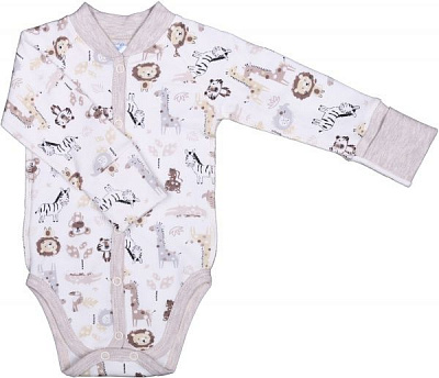 Боді дитяче унісекс Baby Veres Crazy Zoo р.62 бежево-коричневий