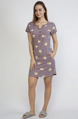 Ночная рубашка Roksana Lemonade 707/16125 р. XXL фиолетовый с рисунком 