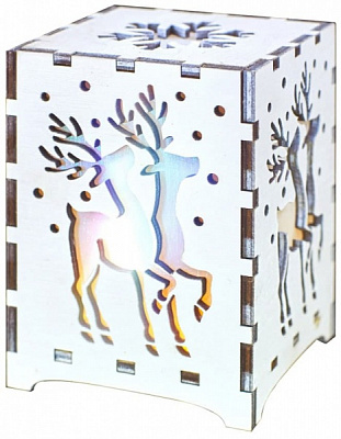 Прикраса новорічна Олень 6,5 см білий 1220332