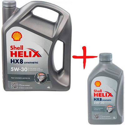 Моторне мастило SHELL Helix HX8 5W-30 4 л + 1 л