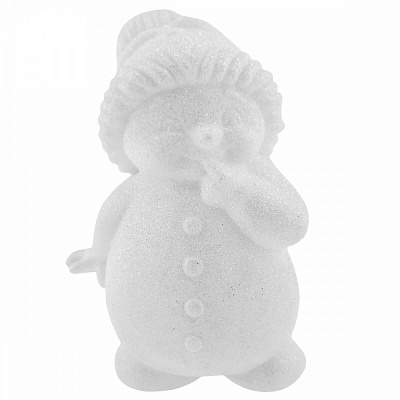 Елочная игрушка Снеговик 3Д 10 см серебряный