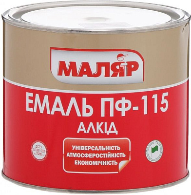 Эмаль Маляр алкидная ПФ-115 черный глянец 2,4кг