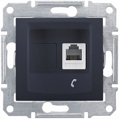 Розетка телефонная Schneider Electric Sedna RJ-11 графит