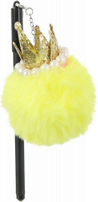 Ручка гелевая желтая Корона 