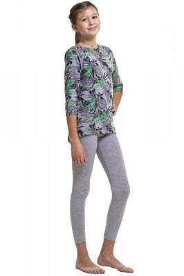 Пижама для девочек KOSTA 0102-6 р.146 серо-зеленый 