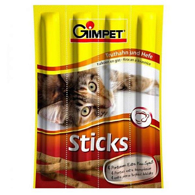 Ласощі Gimpet GimCat м'ясні палички індичка і дріжджі 4 шт.