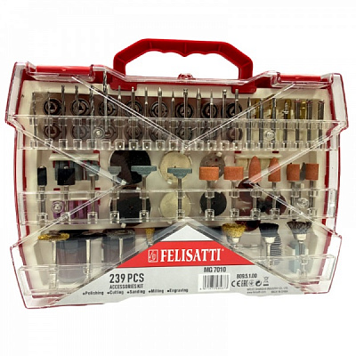 Комплект насадок Felisatti MG7010 для шлифовально-гравировальной машины 239 шт. F80129