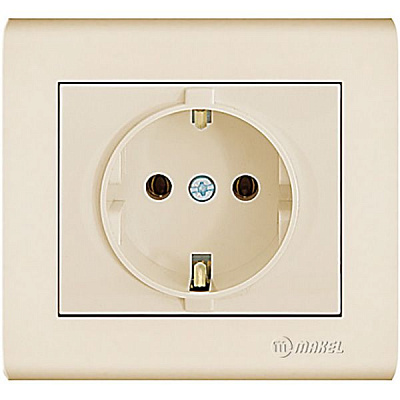 Розетка с заземлением Makel Manolya слоновая кость 41010028