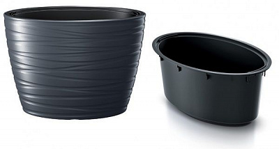 Горшок для цветов Prosperplast MAZE 600 мм овальный антрацит 