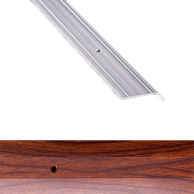 Порожек алюминиевый 18-А Лугалпроф профилированный с отверстиями 5х60x900 мм тик 