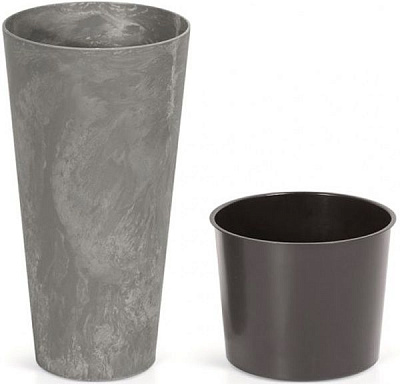 Горщик для квітів Prosperplast Tubus Slim Effect 200мм з вкладишем круглий 15л маренго (66497-425)