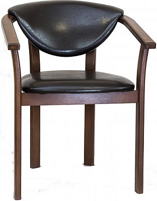 Стул обеденный с подлокотниками Скиф МП Алиса орех/черный