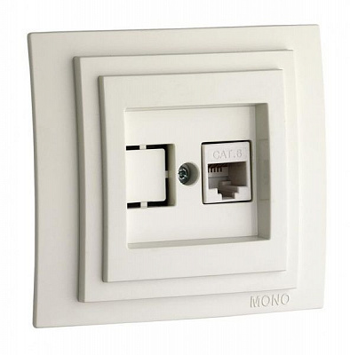 Розетка компьютерная Mono Larissa белый 103-191905-125