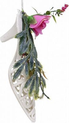 Декоративна підвіска Туфелька з декором 15 см білий HFW11