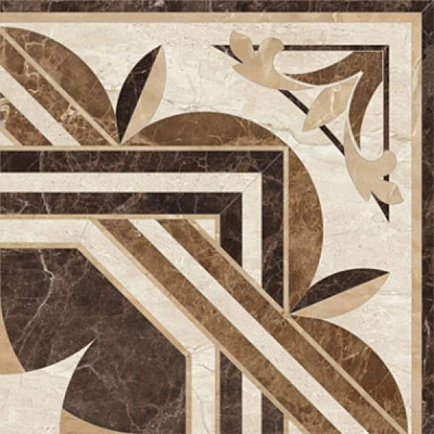 Декор Golden Tile Petrarca Chateau Rosette М91660 400x400 мм бежевый