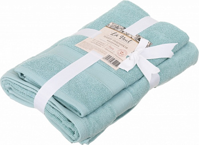 Набор полотенец махровых Tara с бордюром 2 шт 50x90 см бирюзовый La Nuit 