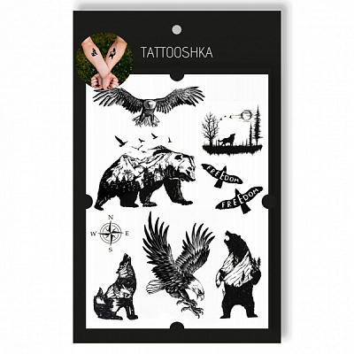 Тимчасове татуювання Tattooshka Дика природа LB-107