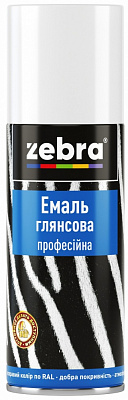 Емаль аерозольна ZEBRA професійна 241 RAL 9010 білий глянець 400 мл